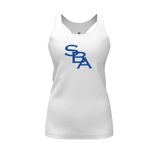 [CUS-DFW-RCBK-PER-WHT-FYS-LOGO2] Racerback Tank Top (Female Youth S, White, Logo 2)