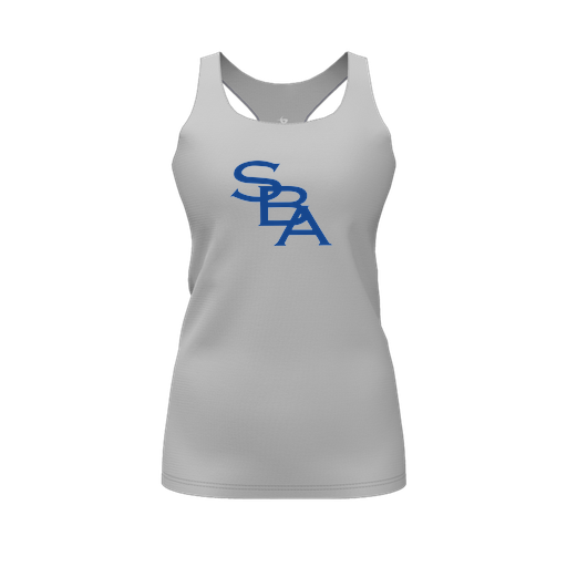 [CUS-DFW-RCBK-PER-GRY-FYS-LOGO2] Racerback Tank Top (Female Youth S, Gray, Logo 2)
