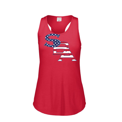 [3078.V96.S-LOGO1] Ladies Tri Blend Tank Top (Female Adult S, Red, Logo 1)