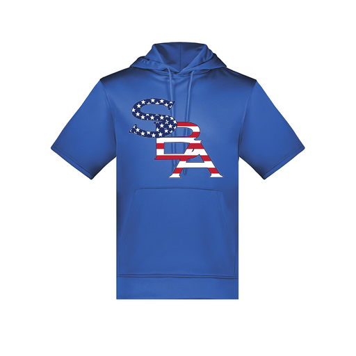 [6871.060.S-LOGO1] Men's Dri Fit Short Sleeve Hoodie (Adult S, Royal, Logo 1)