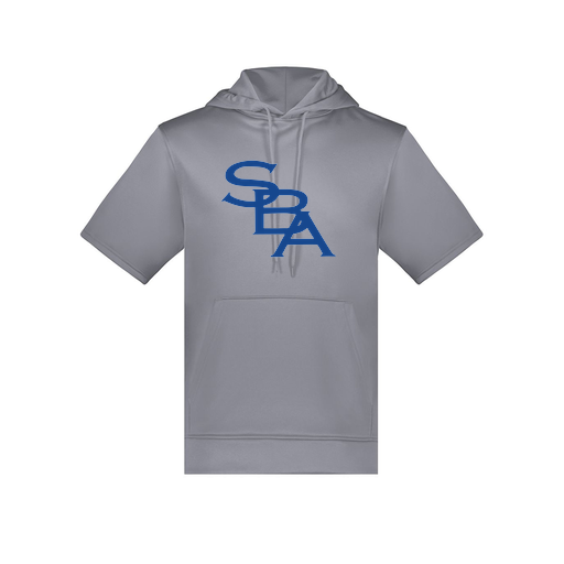 [6871.059.S-LOGO2] Men's Dri Fit Short Sleeve Hoodie (Adult S, Gray, Logo 2)