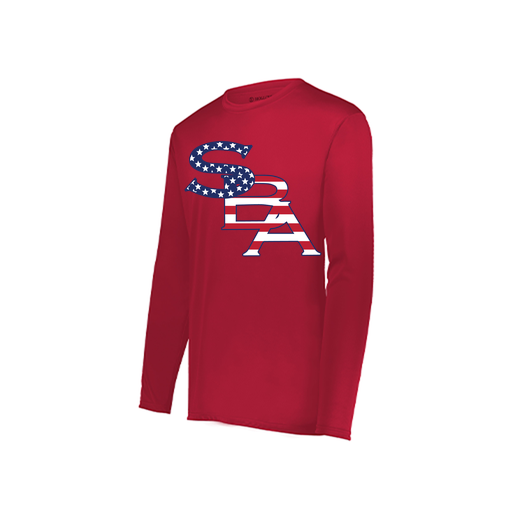 [222822.083.XS-LOGO1] Men's LS Smooth Sport Shirt (Adult XS, Red, Logo 1)