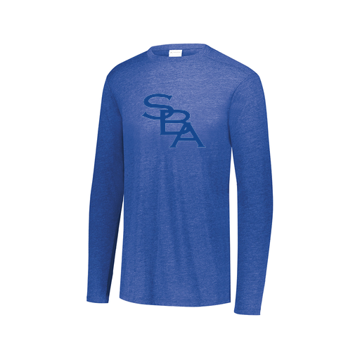 [3075.U55.XS-LOGO2] Decker Men's Tri-Blend T-Shirt - Long Sleeve (Adult XS, Royal, Logo 2)