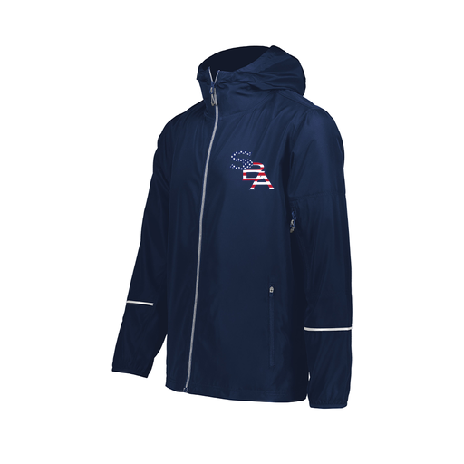 [229582-NVY-AXS-LOGO1] Men's Packable Full Zip Jacket (Adult XS, Navy, Logo 1)