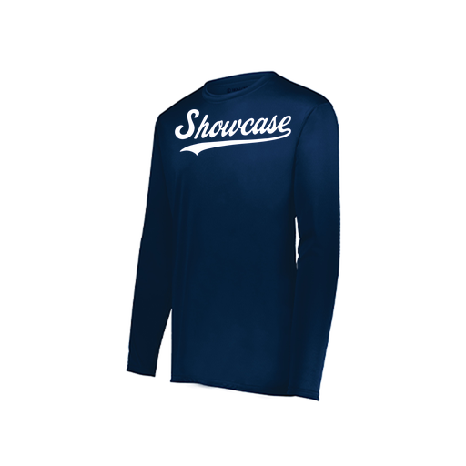 [222823.065.S-LOGO3] Youth LS Smooth Sport Shirt (Youth S, Navy, Logo 3)