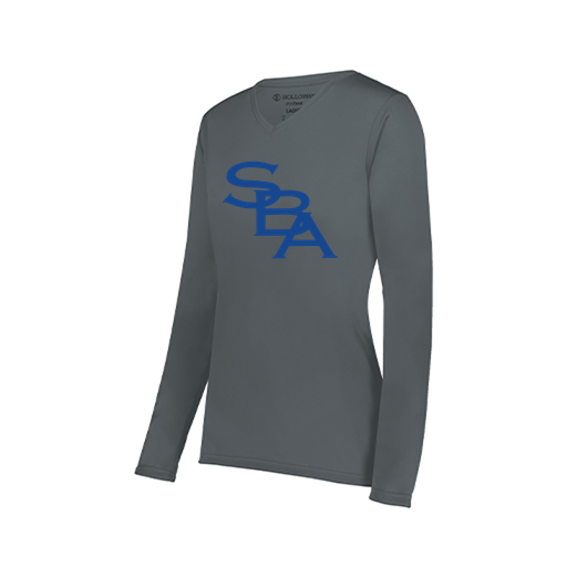 [222824.059.S-LOGO2] Ladies LS Smooth Sport Shirt (Female Adult S, Gray, Logo 2)