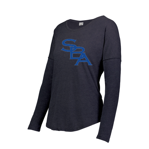 [FTLCUBNV-FAXS-LOGO2] Decker Women's Tri-Blend T-Shirt - Long Sleeve (Female Adult XS, Navy, Logo 2)